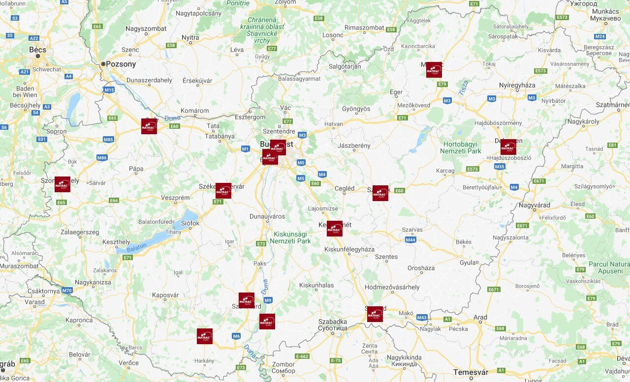 Matrackuckó alvásszaküzletek országszerte