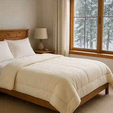 Prémium gyapjú takaró fehér háttérrel