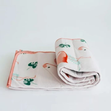 NATURTEX® színes flamingó mintás gyerek piknik pléd 120x150cm