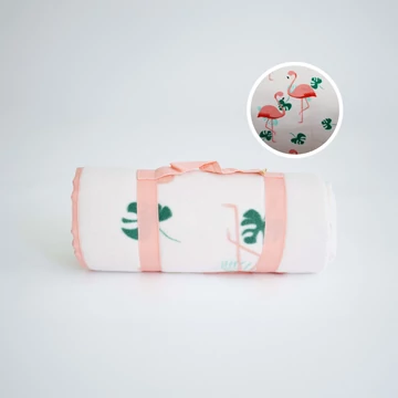 NATURTEX® színes flamingó mintás gyerek piknik pléd 120x150cm