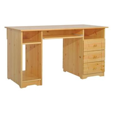 Matrackuckónál - MARTIN 3 fiókos kombi fenyő iróasztal 77x140x65cm lakkozott