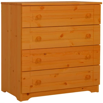 Matrackuckónál - RÉKA 4 fiókos, fenyő komód 74x77x40cm cseresznye páccal