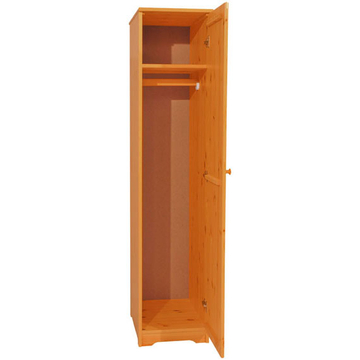 Matrackuckónál - BALÁZS 1 ajtós, akasztós, jobbos fenyő szekrény 186x41x60cm cseresznye páccal