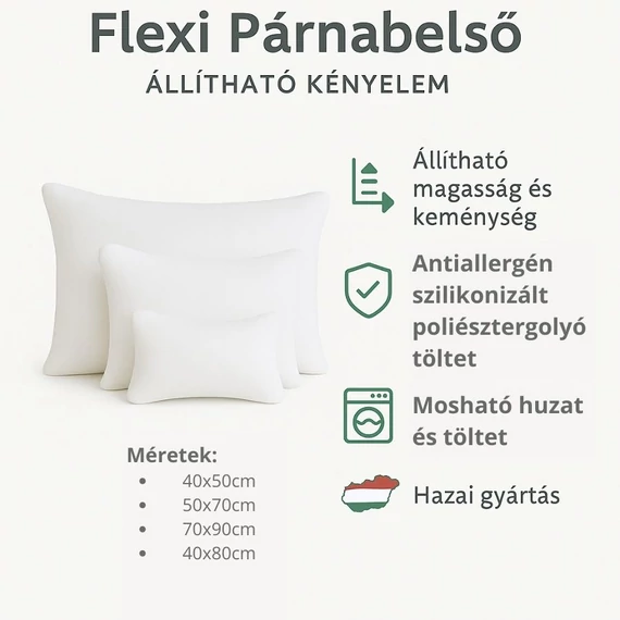 Flexi párnabelső szilikon töltettel infogram