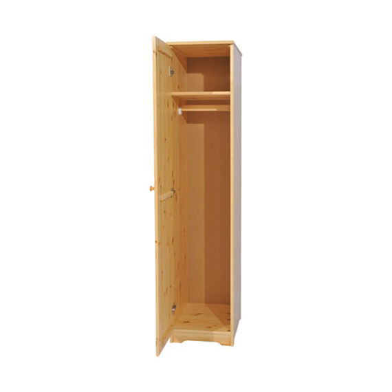 Matrackuckónál - BALÁZS 1 ajtós, akasztós, balos fenyő szekrény 186x41x60cm lakkozott