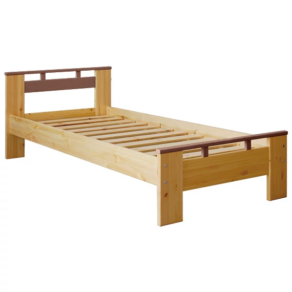 LEXA fix fenyő ágyváz bordasorral 90x200cm, dió páccal, 63,5cm alacsony fejvéggel