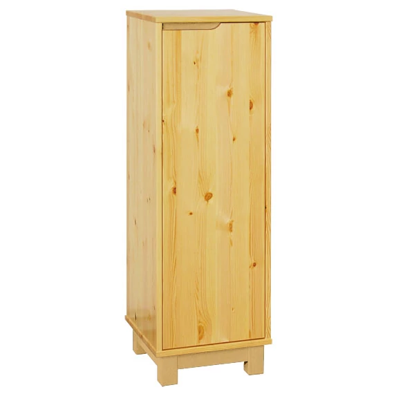 Matrackuckónál - LEXA 1 ajtós, keskeny jobbos fenyő komód 116x39x40cm lakkozott