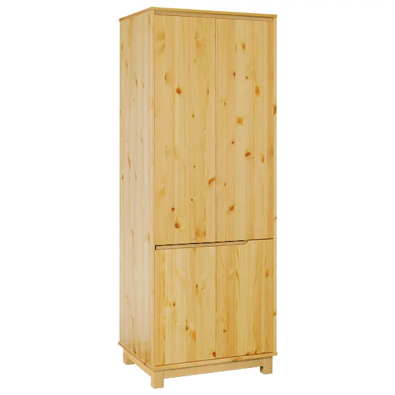 Matrackuckónál - LEXA 4 ajtós, polcos fenyő szekrény 195x74x40cm lakkozott
