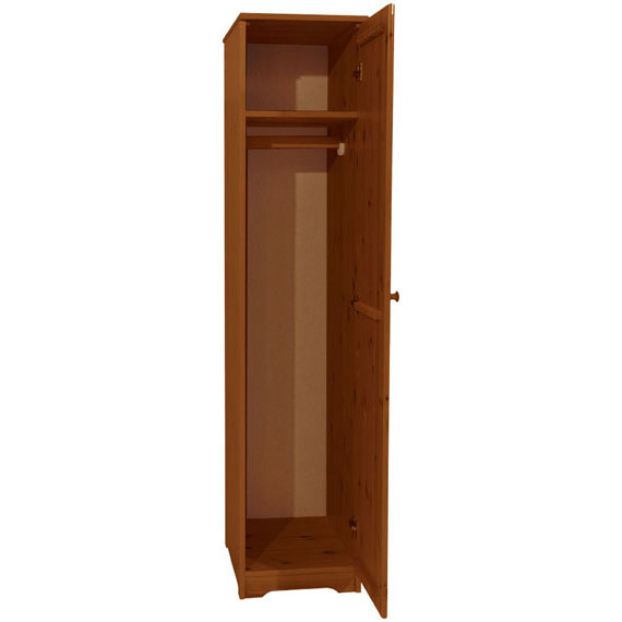 Matrackuckónál - BALÁZS 1 ajtós, akasztós, jobbos fenyő szekrény 186x41x60cm antik páccal