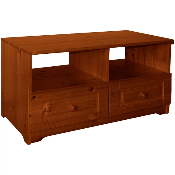 Matrackuckónál - BALÁZS 2 fiókos fenyő Tv-állvány 50x100x50cm antik páccal