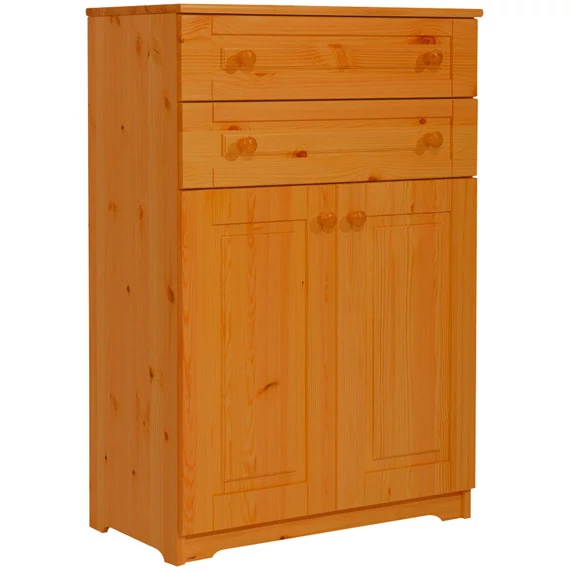 Matrackuckónál - PETRA 2 ajtós, 2 fiókos fenyő komód 110x74X40cm cseresznye páccal