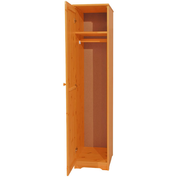 Matrackuckónál - BALÁZS 1 ajtós, akasztós, balos fenyő szekrény 186x41x60cm cseresznye páccal